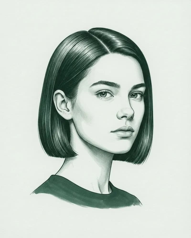 Ilustración del corte Bob clásico