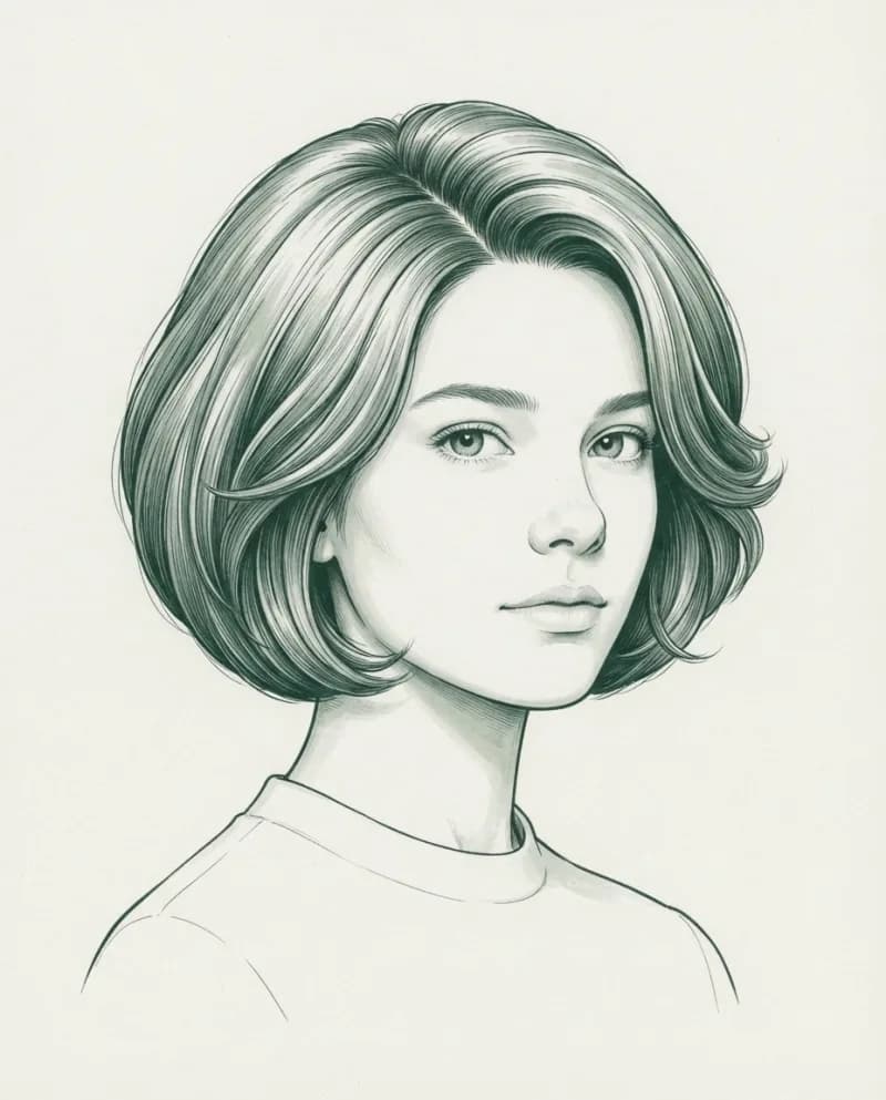 Ilustración del corte Bob italiano