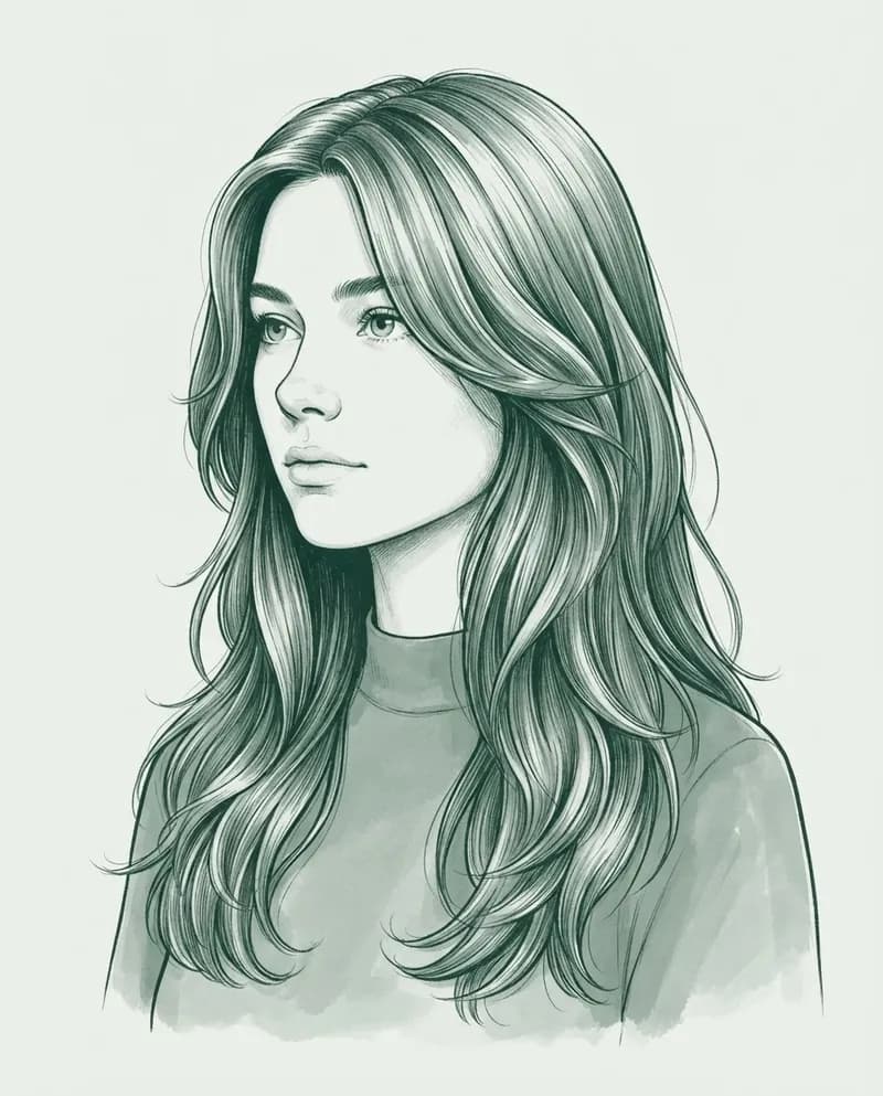 Ilustración del corte Largo con capas