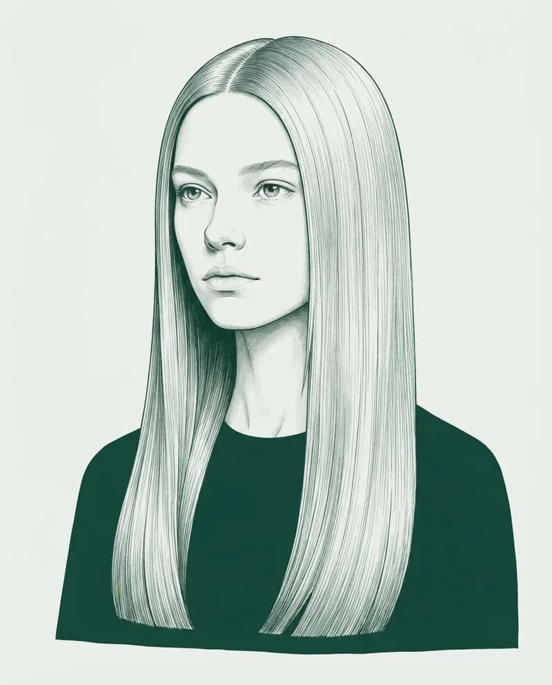 Ilustración del corte Largo recto