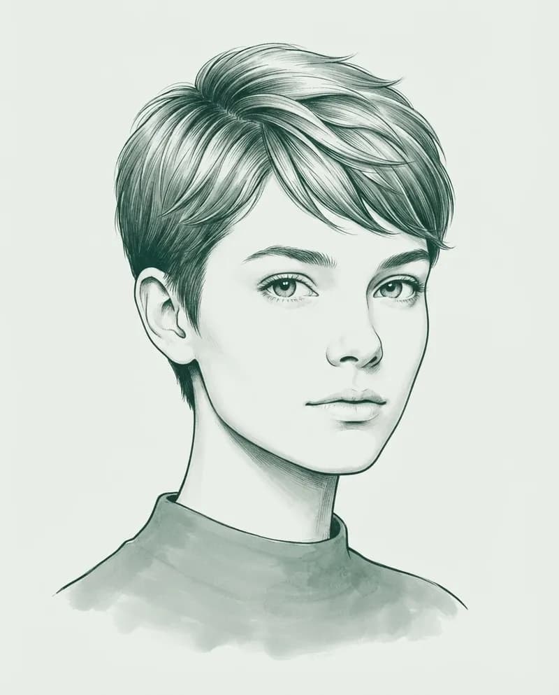 Ilustración del corte Pixie